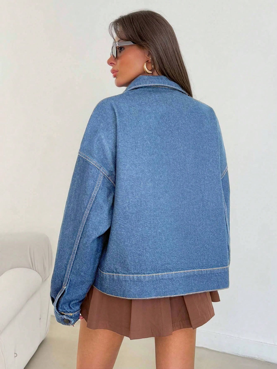 Jachetă denim SHEIN, albastru