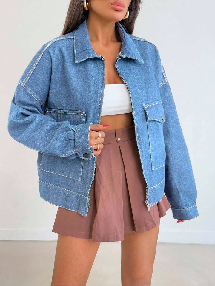 Jachetă denim SHEIN, albastru