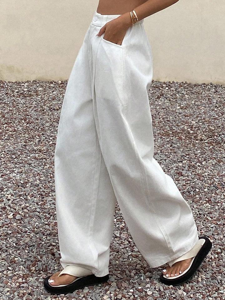 Pantaloni Shein, alb