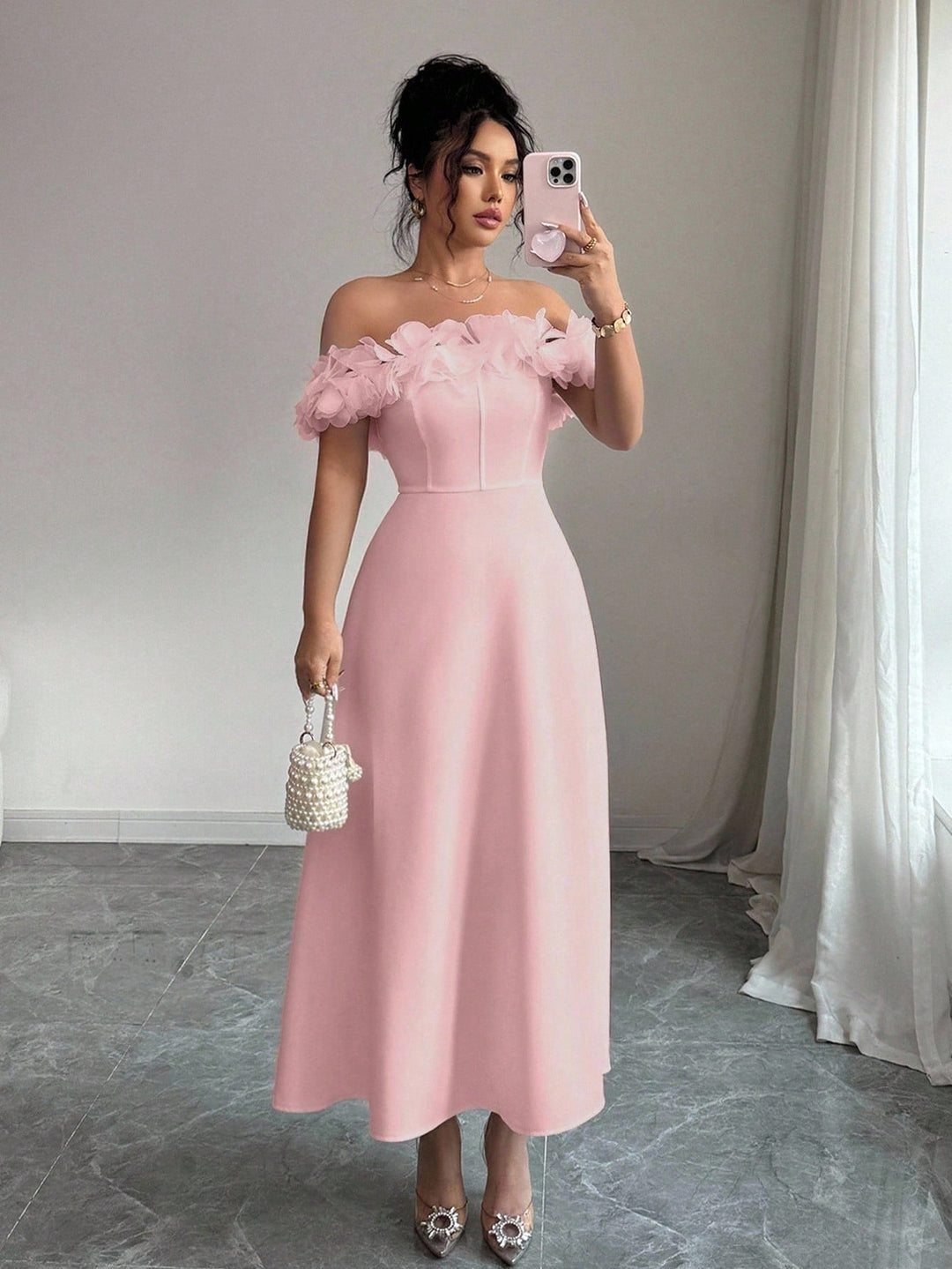 Rochie maxi SHEIN, roz
