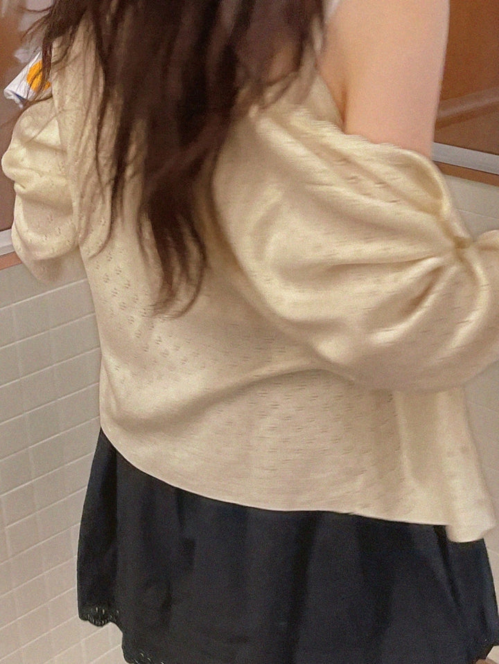 Set cardigan și top SHEIN, crem