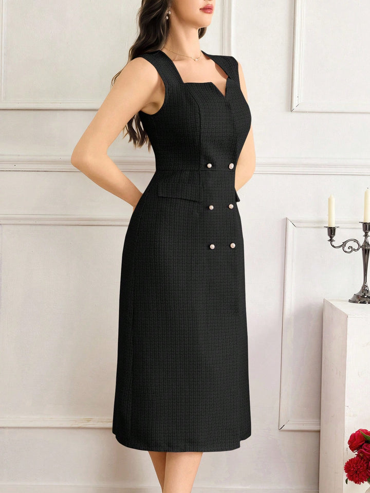 Shein fekete midi ruha