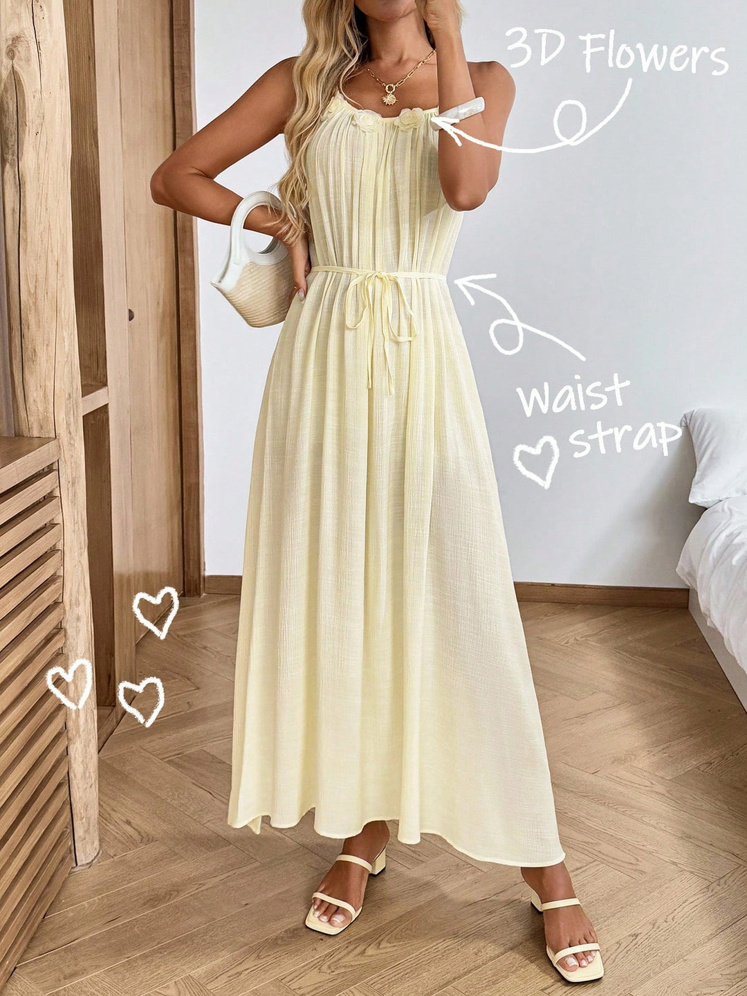 Rochie maxi SHEIN, galben