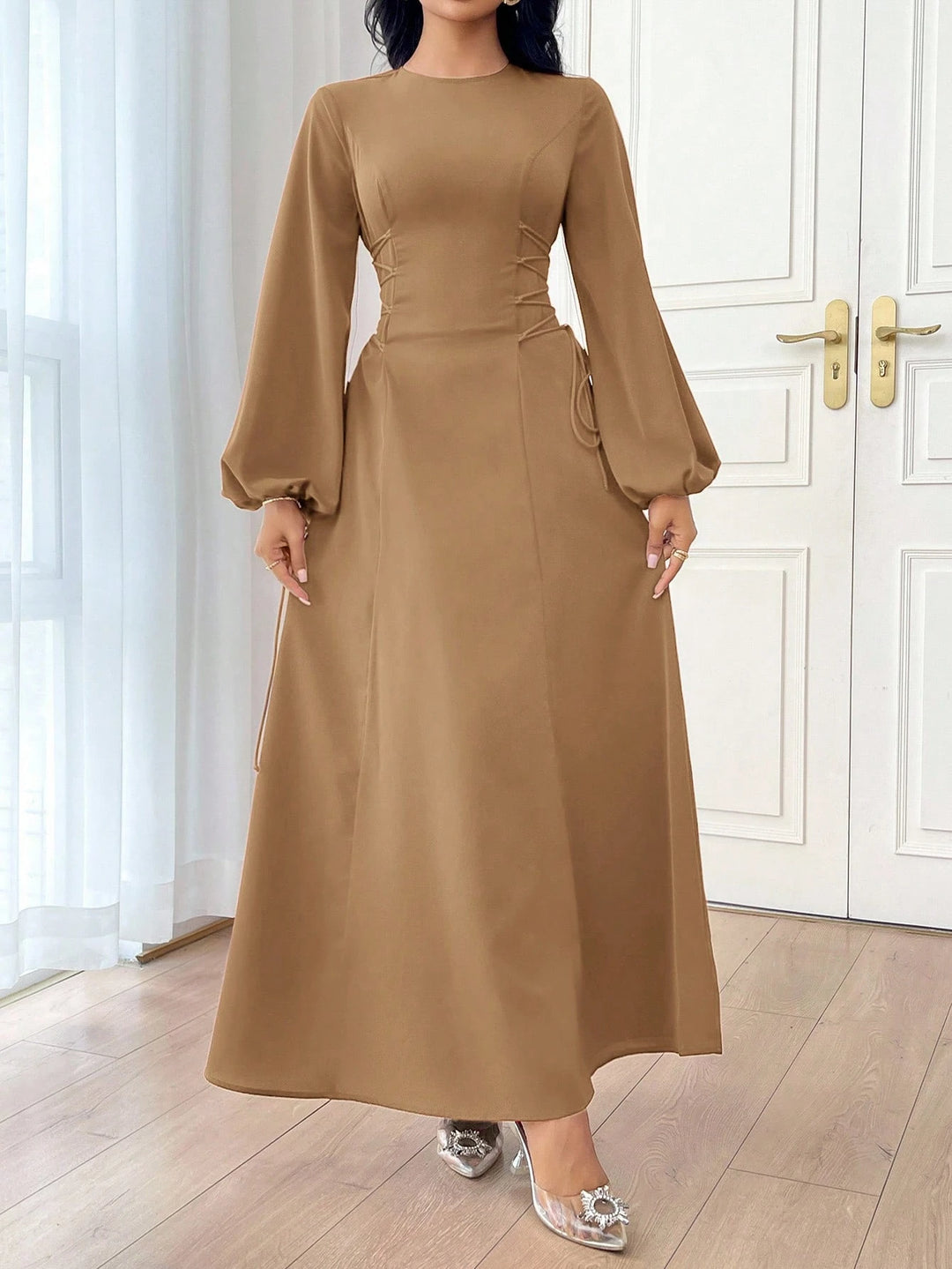 Shein maxi ruha, barna