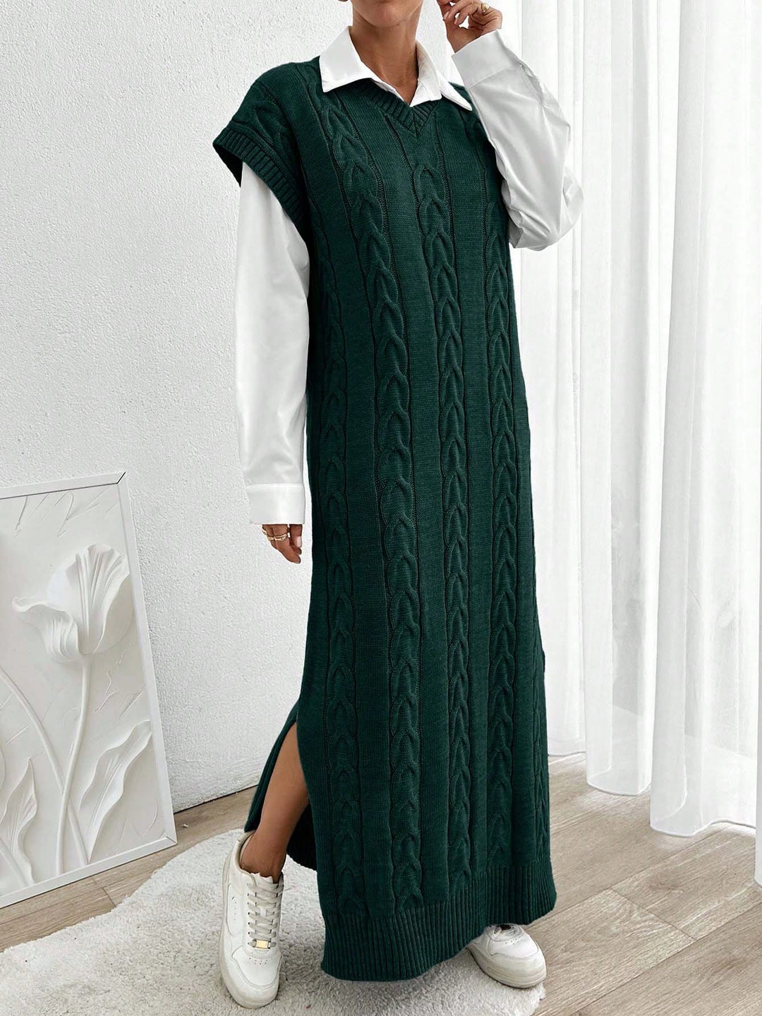 Shein maxi ruha, zöld