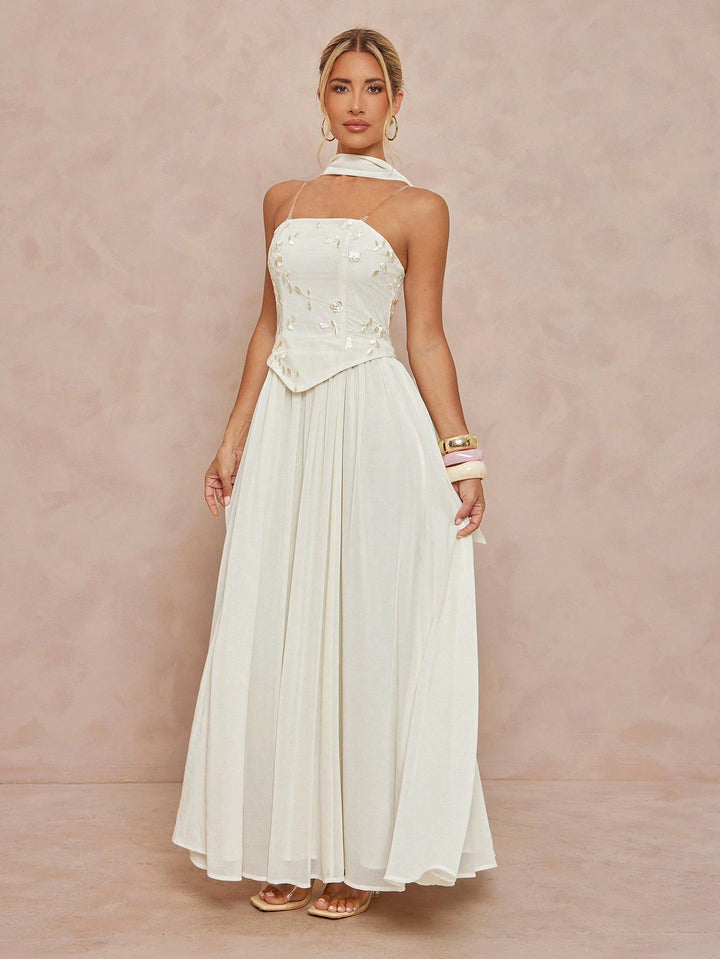 Rochie maxi SHEIN, bej