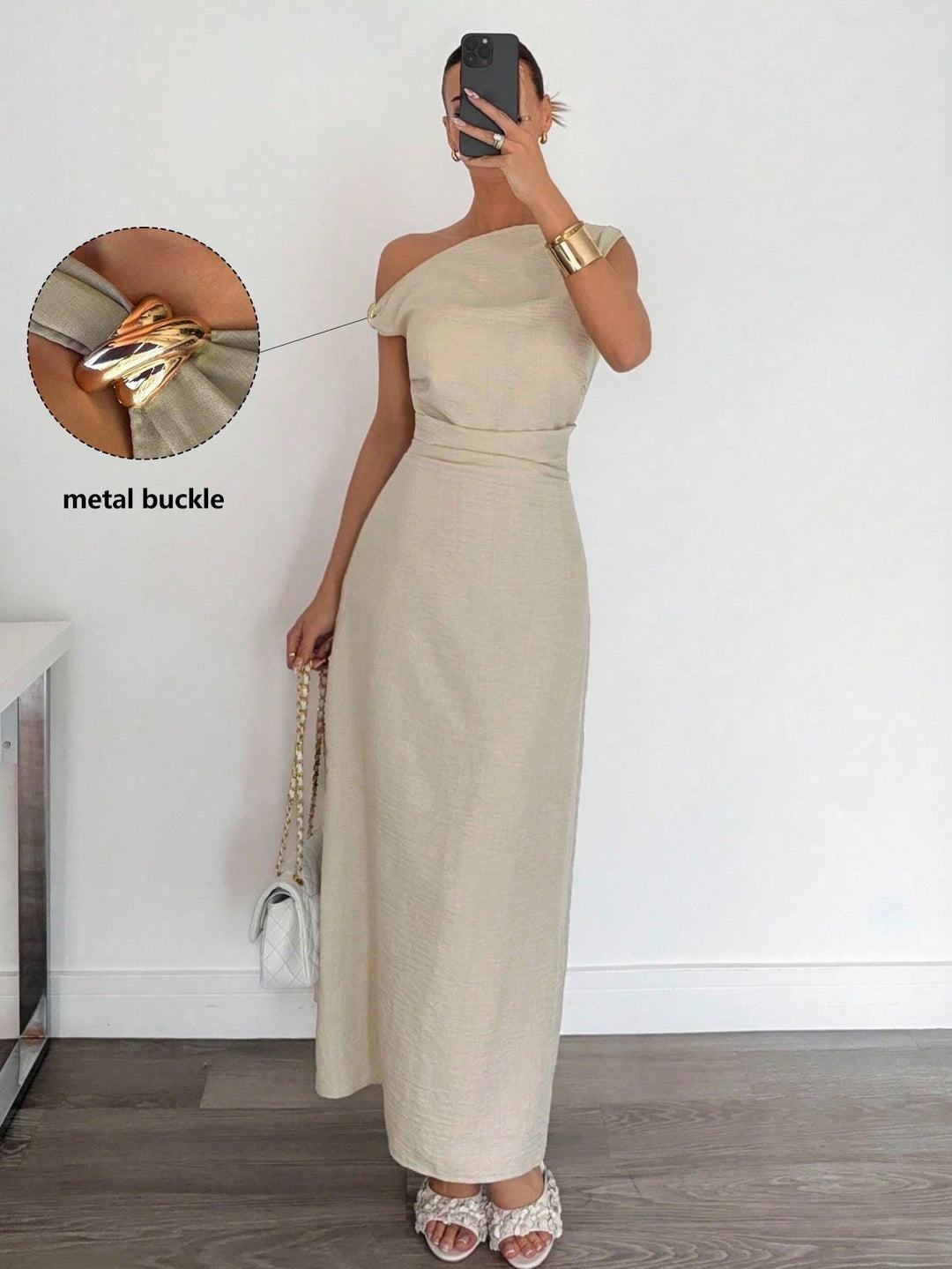 Rochie maxi SHEIN, bej
