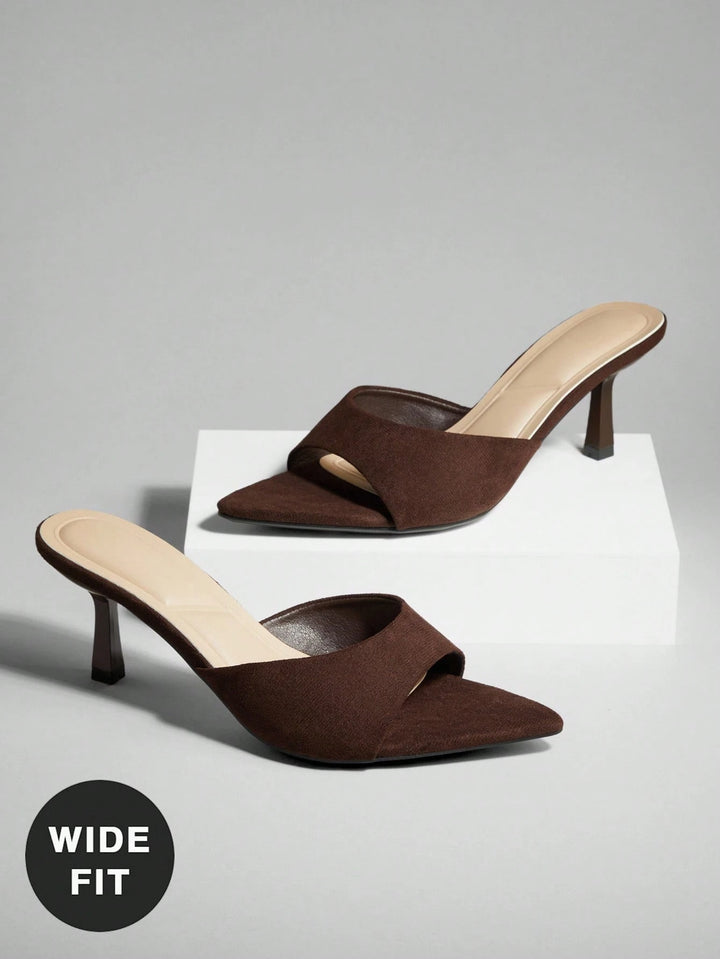 SHEIN Brown Heeled Clogs