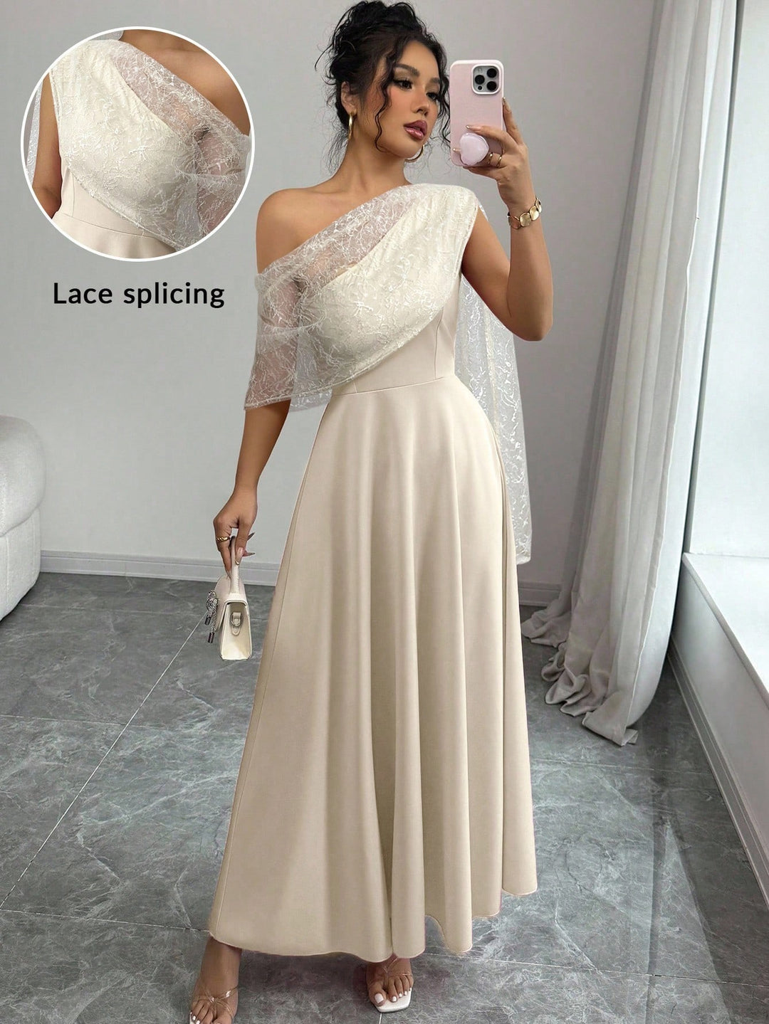 Rochie maxi SHEIN, bej