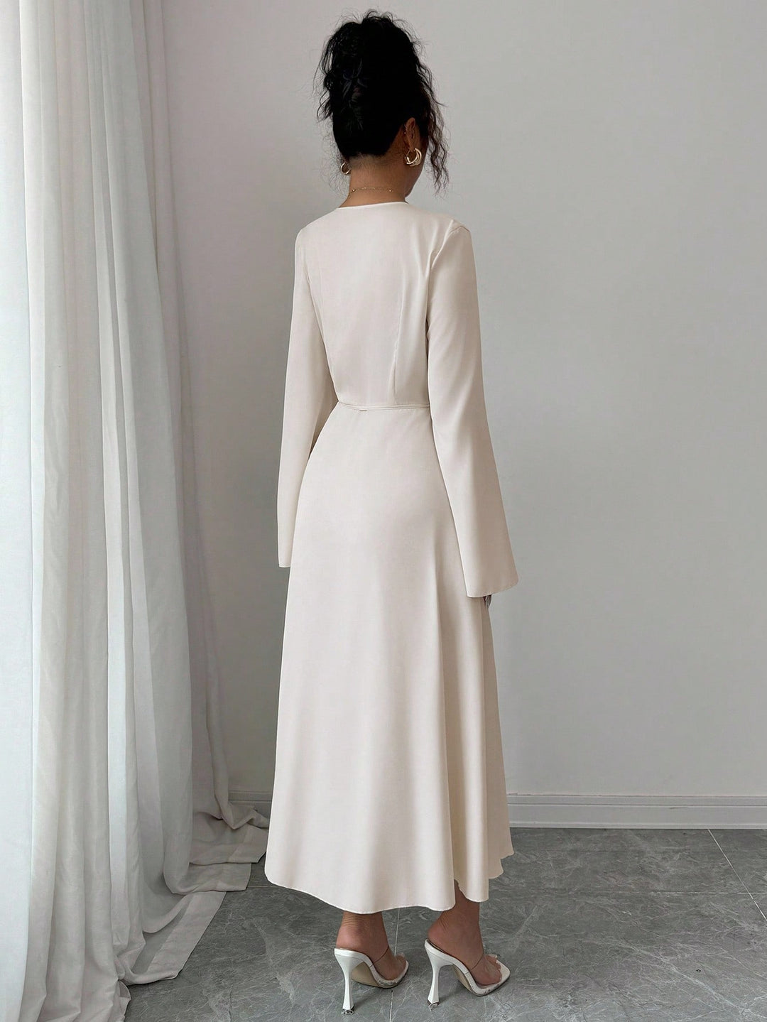 Rochie maxi SHEIN, crem