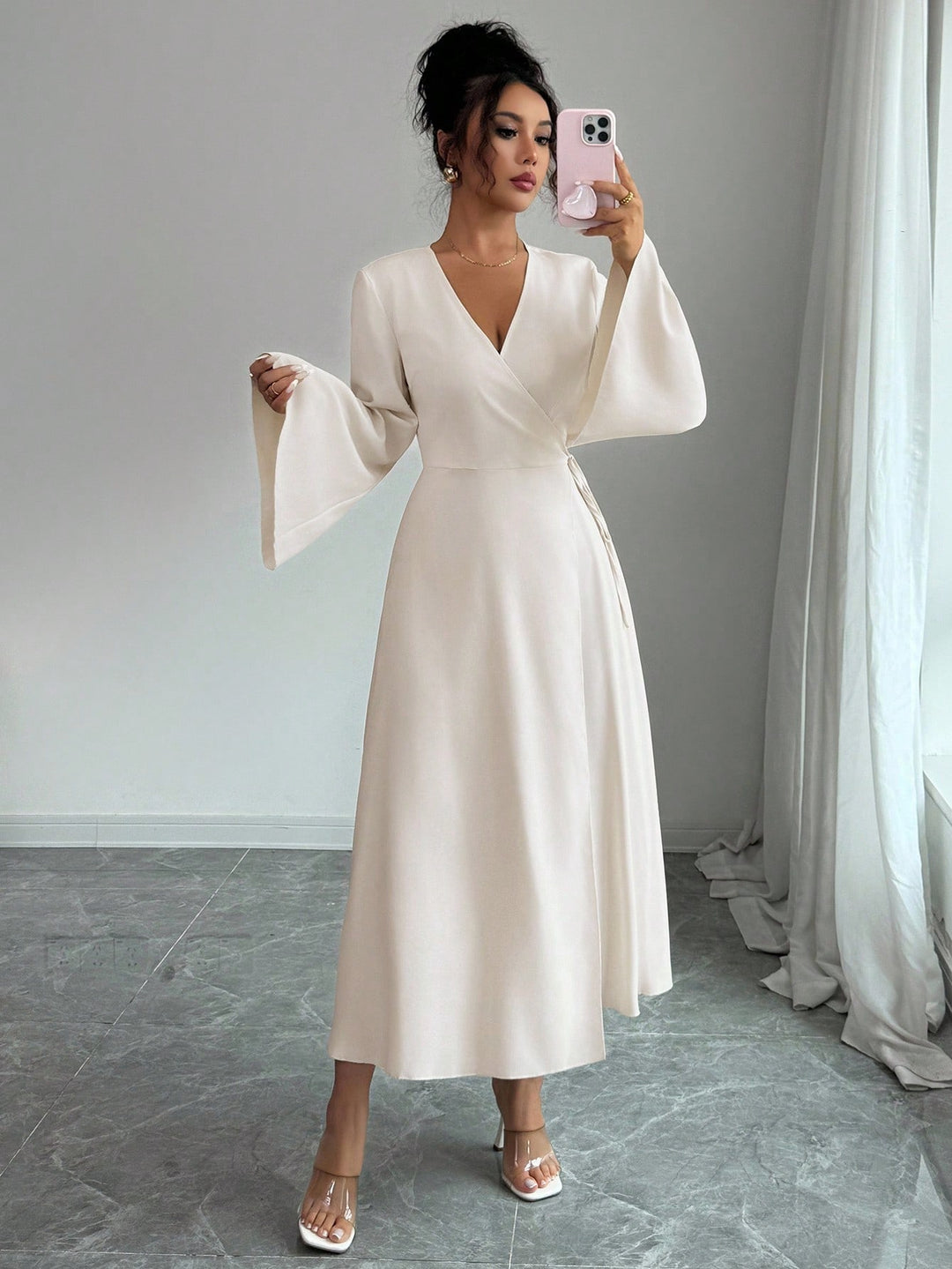 Rochie maxi SHEIN, crem