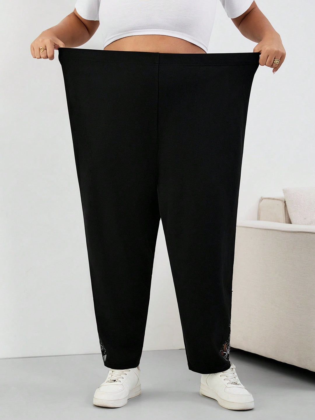 Pantaloni Shein Curve+, negru