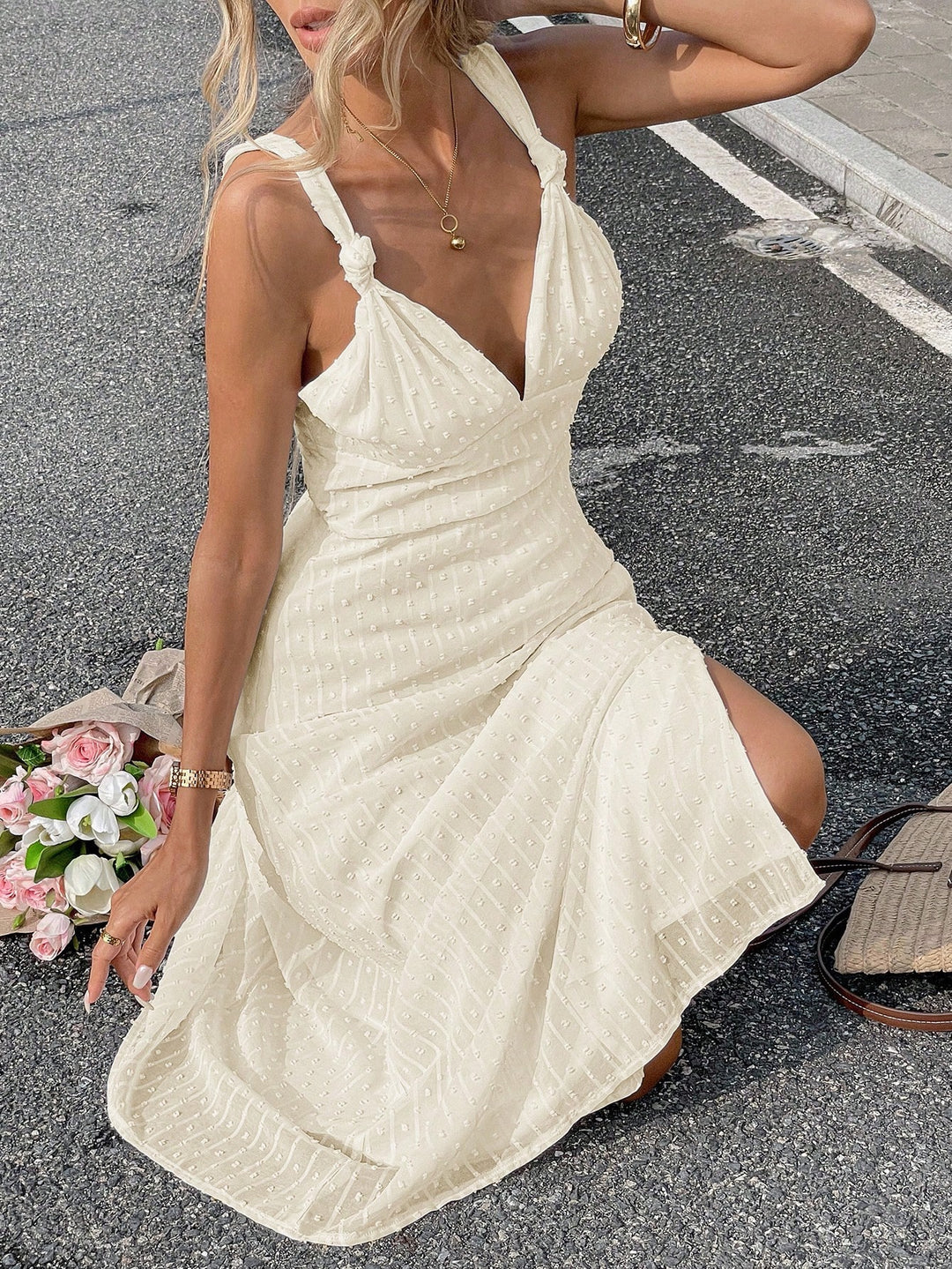 Rochie midi SHEIN, bej