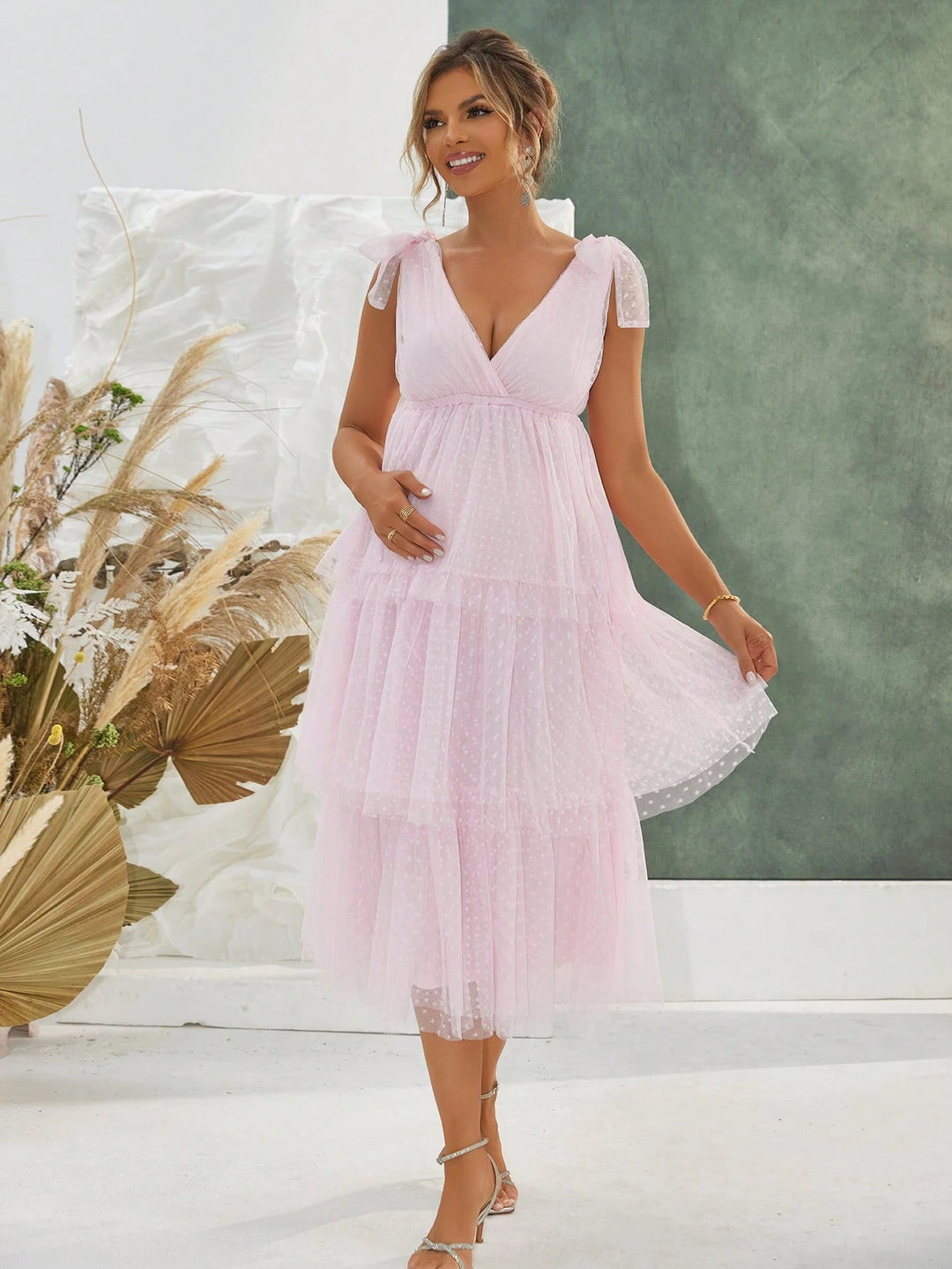 Rochie midi SHEIN, roz