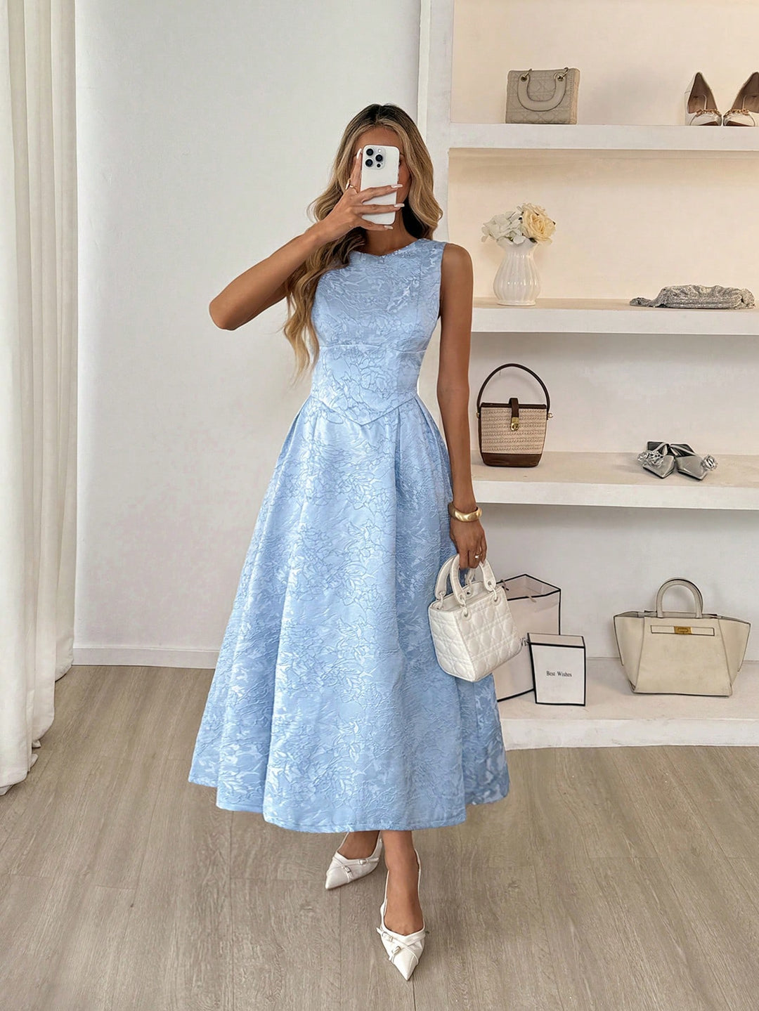 Rochie midi SHEIN, albastru