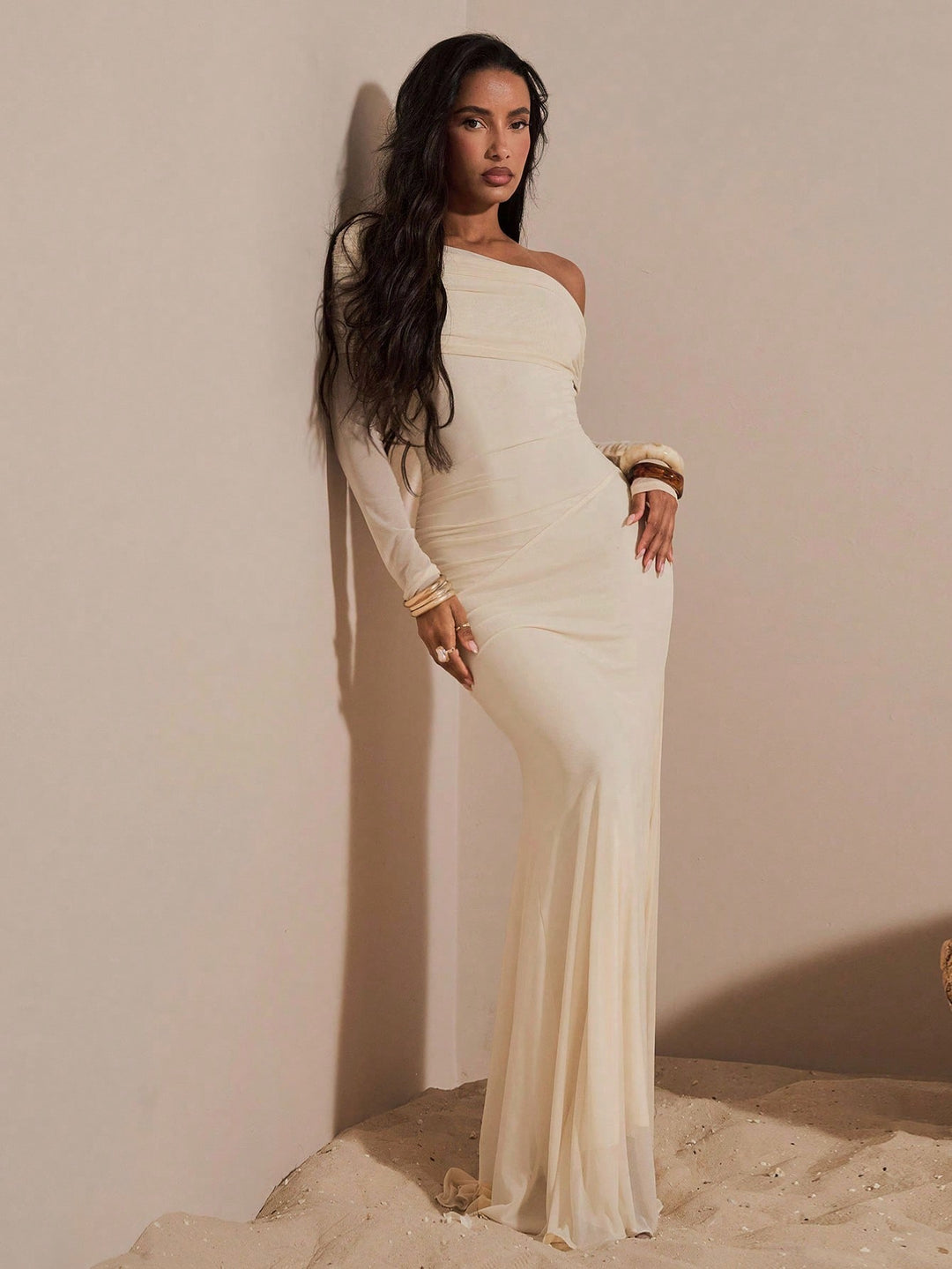 Rochie maxi SHEIN, bej
