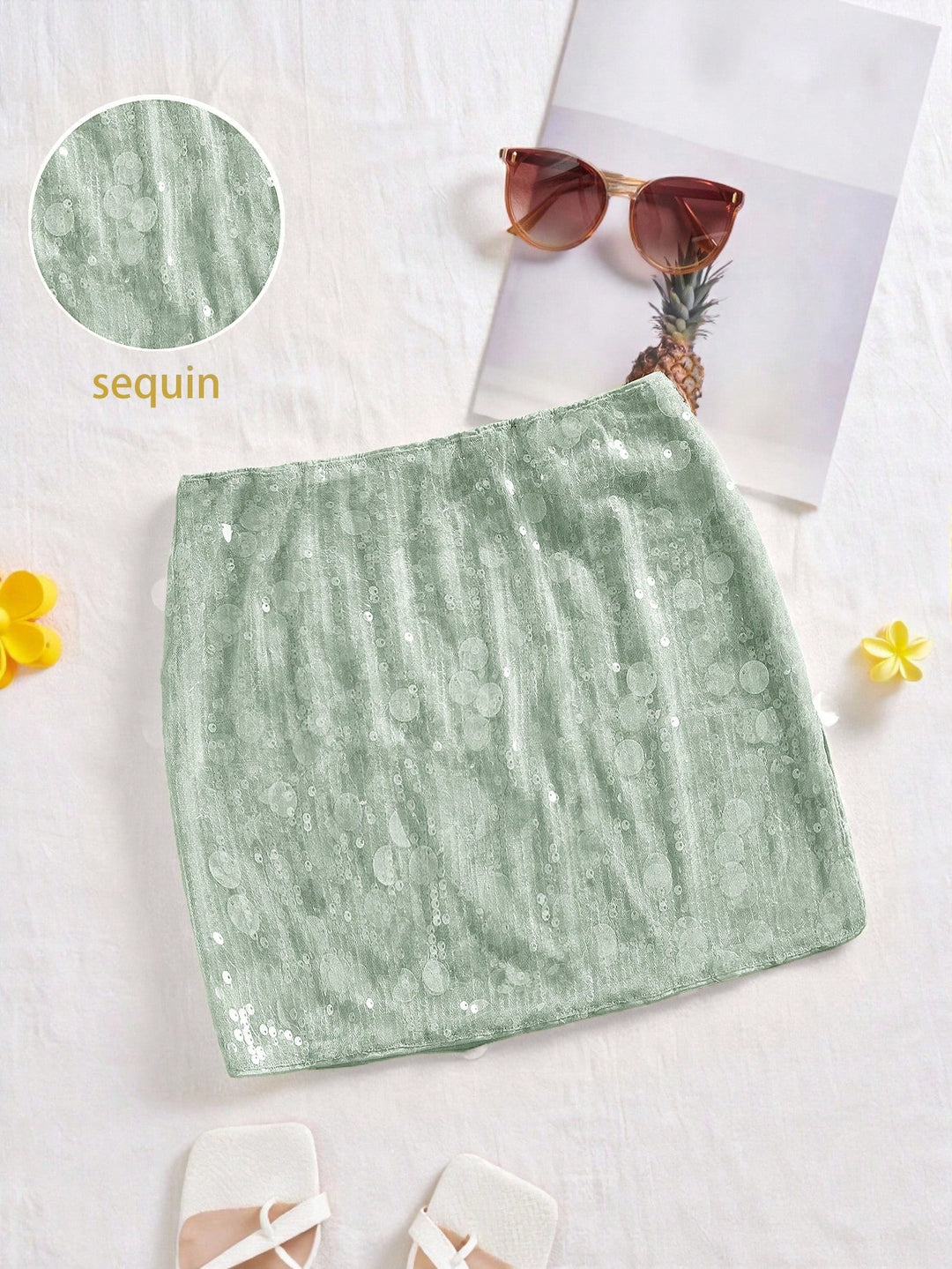 Fustă mini SHEIN, verde
