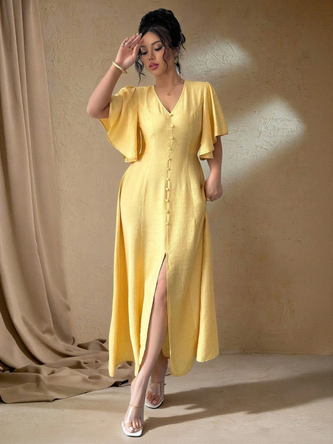 Rochie maxi SHEIN, galben