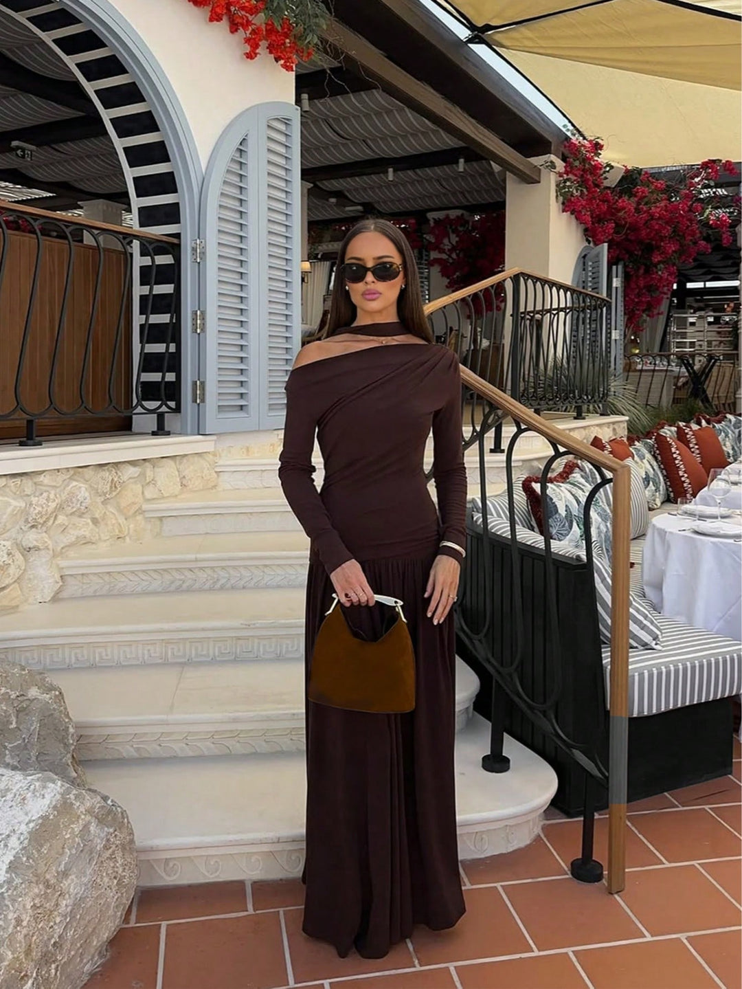 Rochie maxi SHEIN, maro