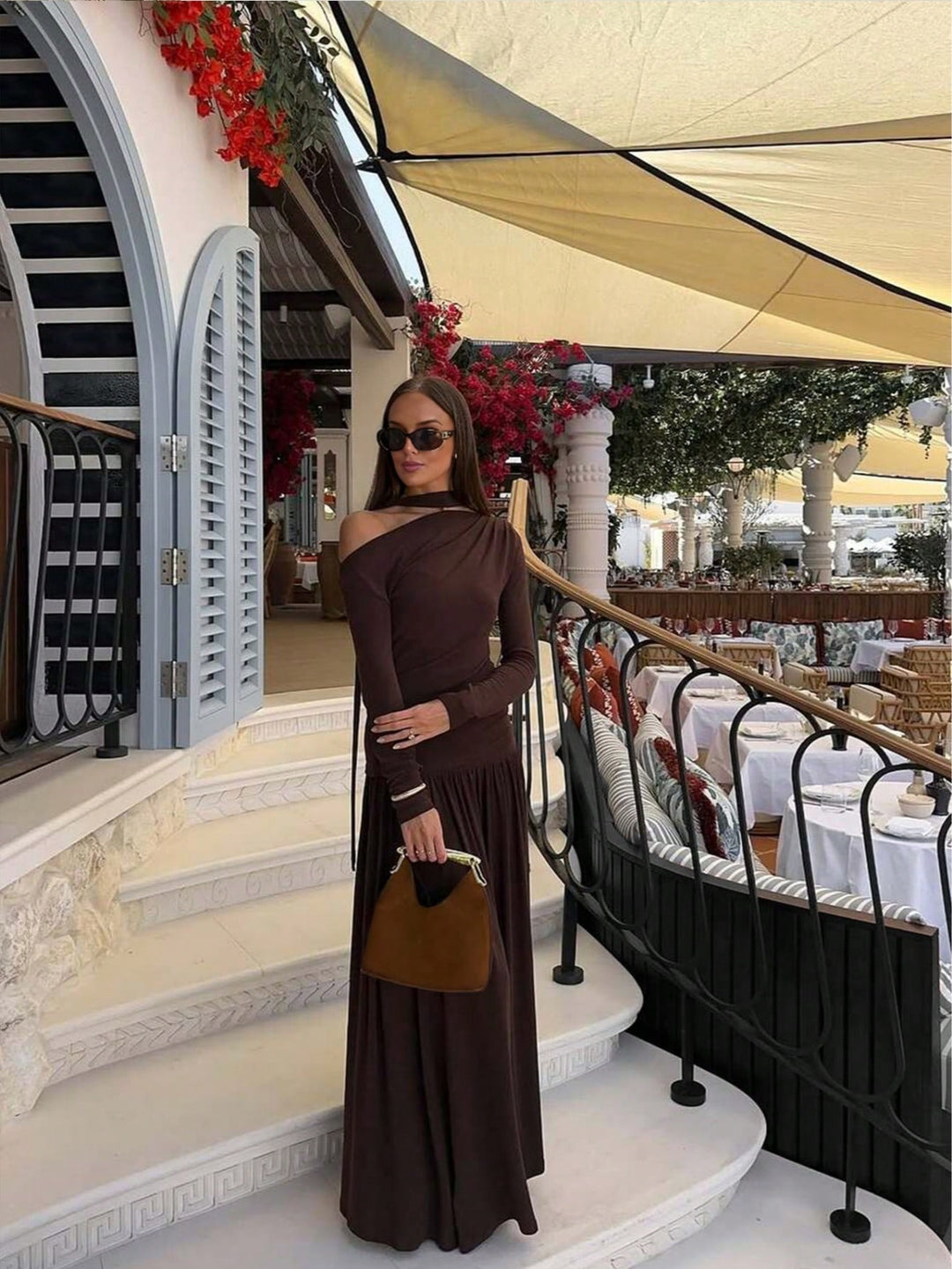 Rochie maxi SHEIN, maro