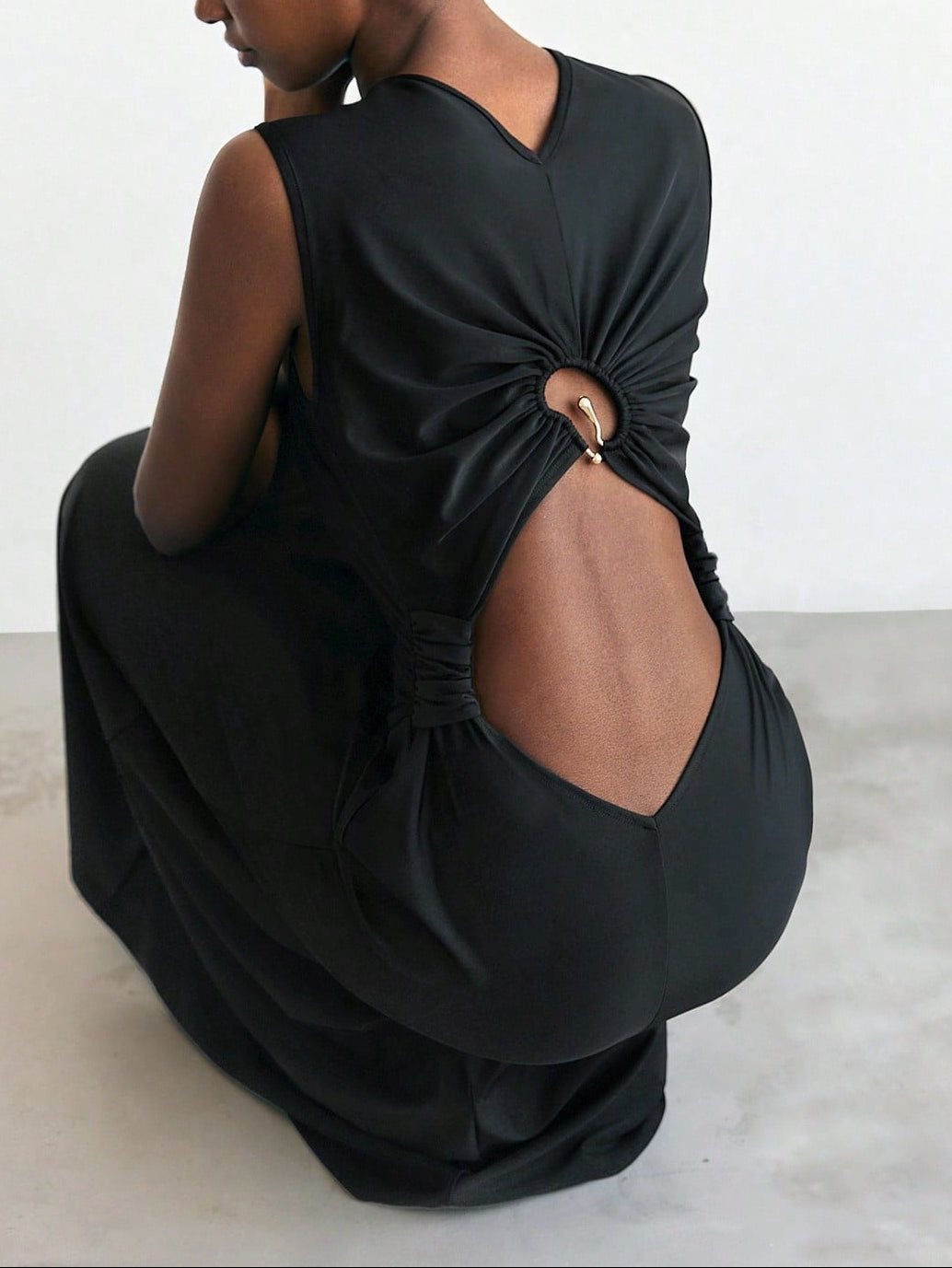 SHEIN maxi ruha, fekete