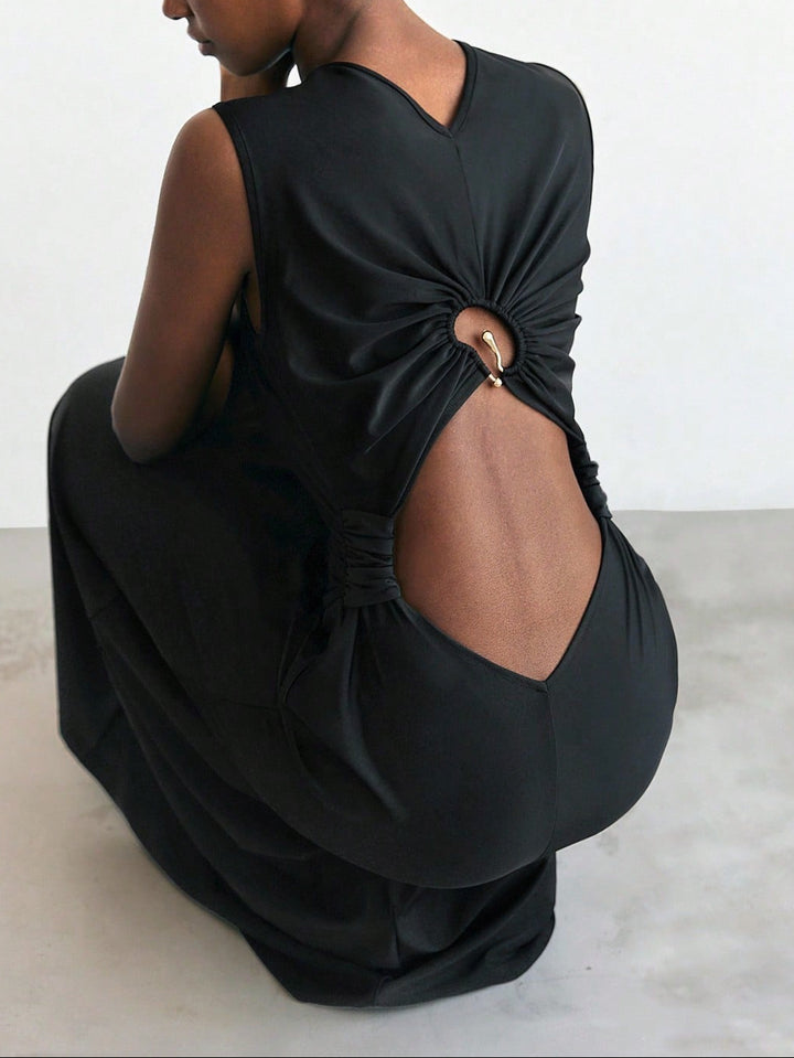SHEIN maxi ruha, fekete