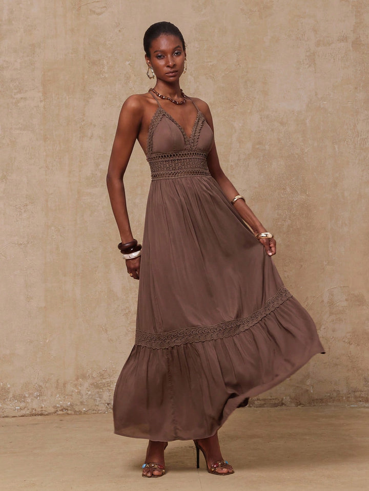 Rochie midi SHEIN, maro