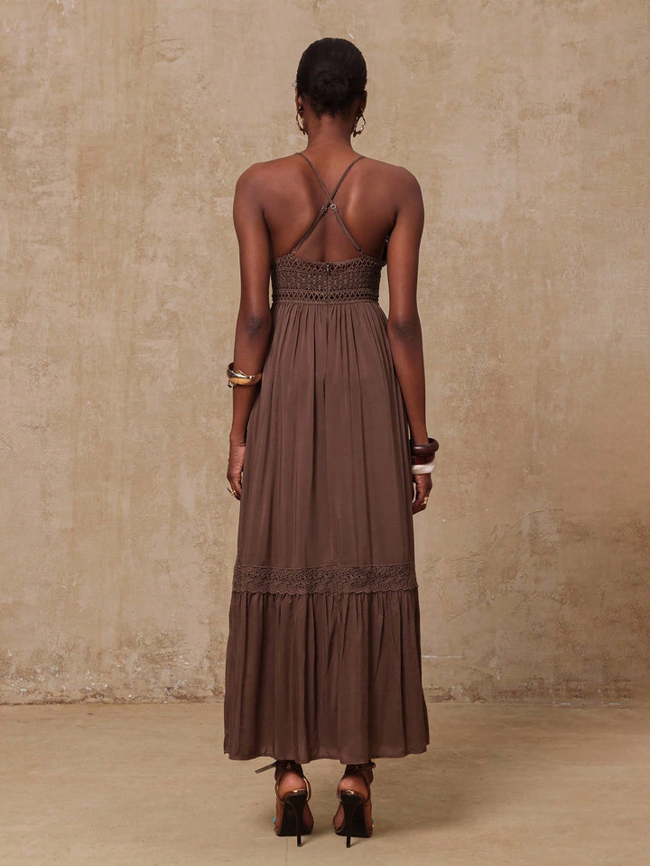 Rochie midi SHEIN, maro