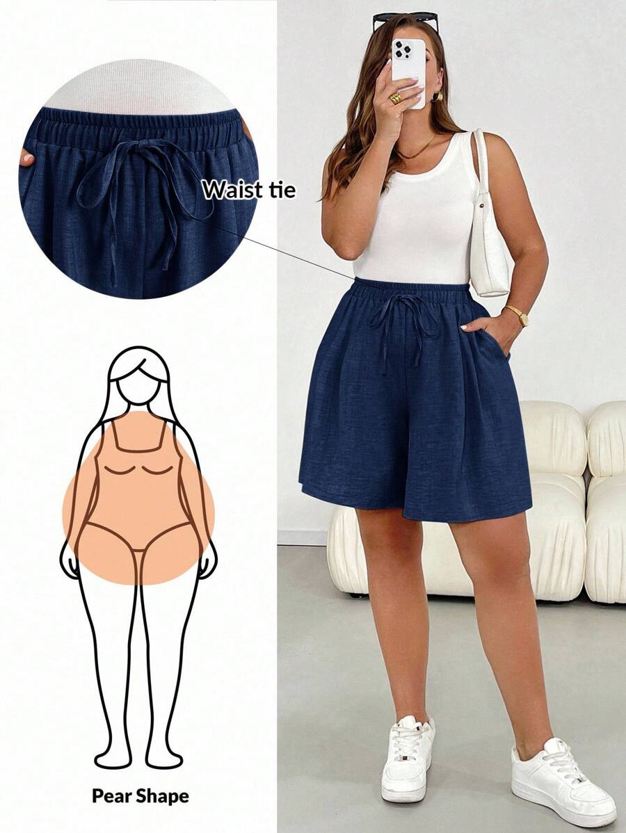 Pantaloni scurți SHEIN, albastru