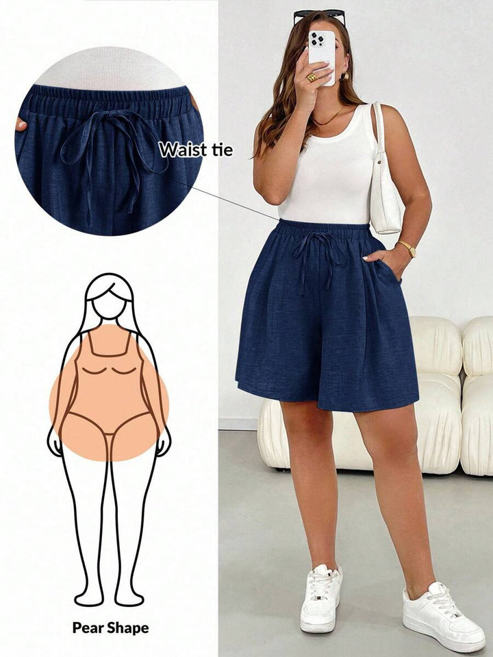 Pantaloni scurți SHEIN, albastru