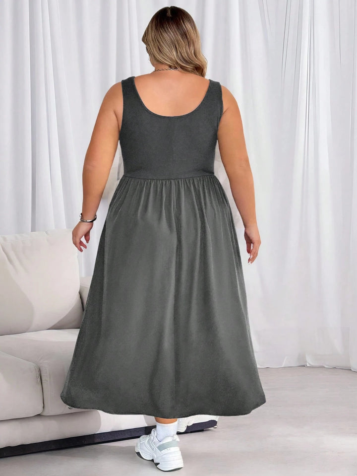 Rochie maxi Shein Curve+, gri