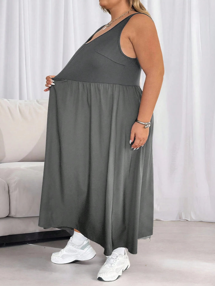 Rochie maxi Shein Curve+, gri