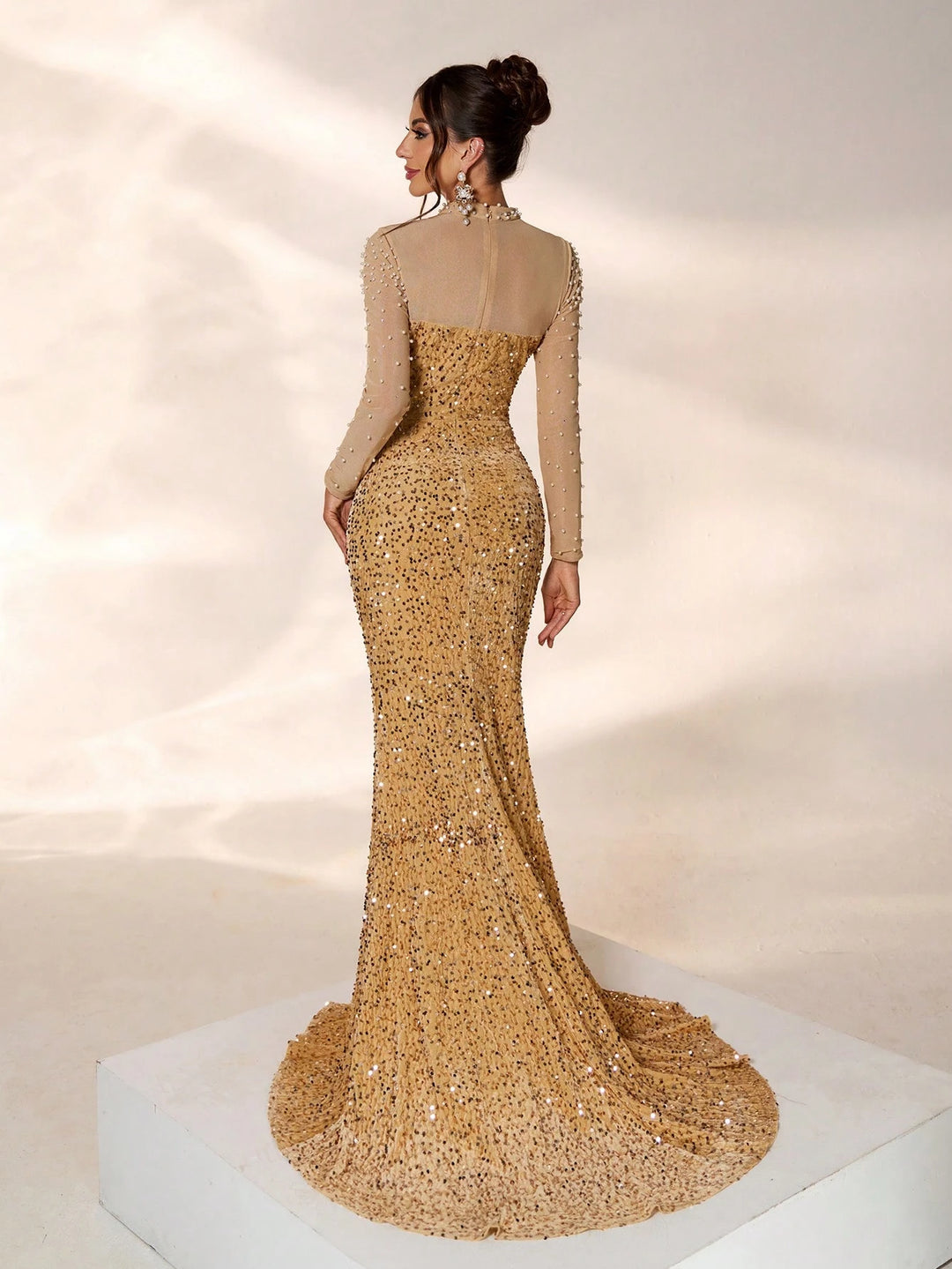 Rochie de ocazie SHEIN, bej