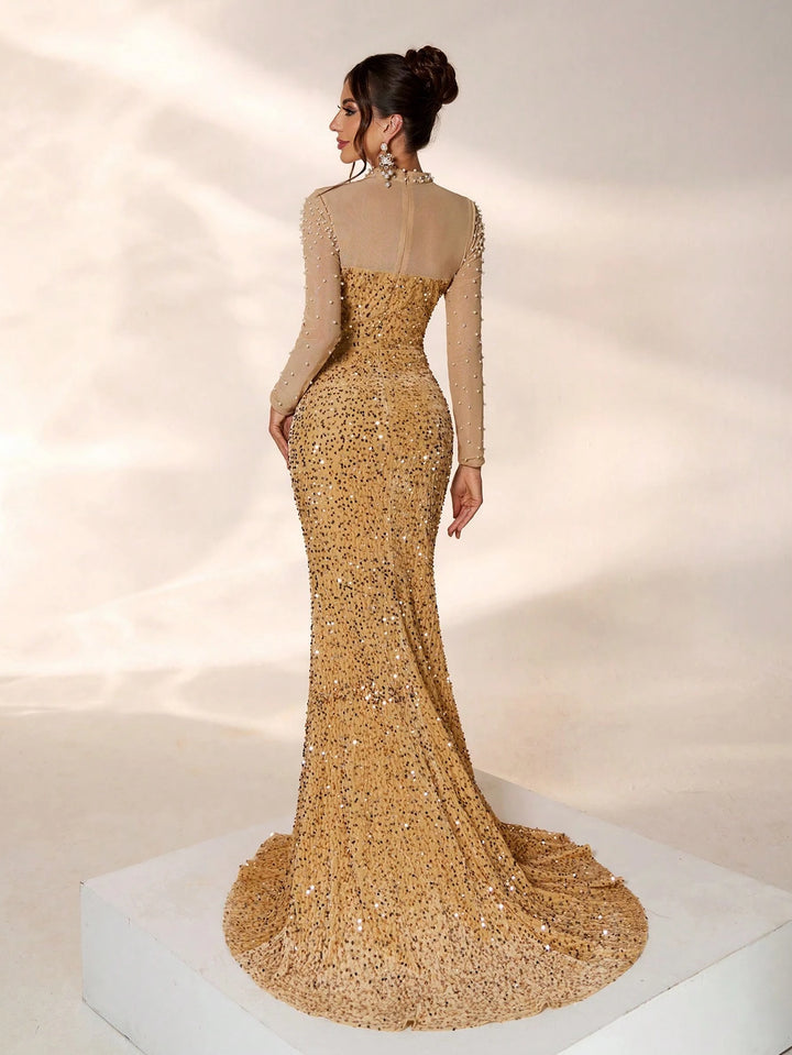 Rochie de ocazie SHEIN, bej