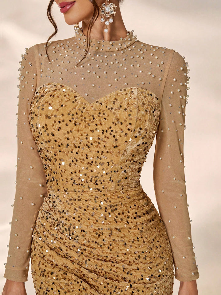 Rochie de ocazie SHEIN, bej