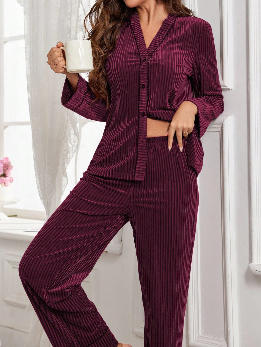 Pijama SHEIN, vișiniu