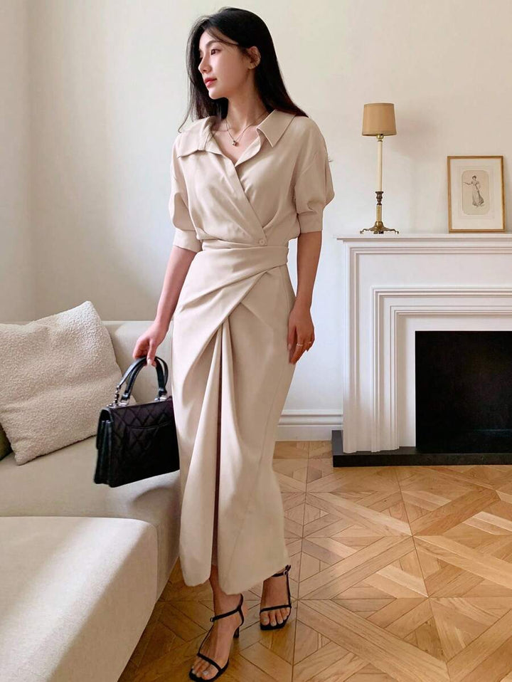 Rochie maxi SHEIN, bej