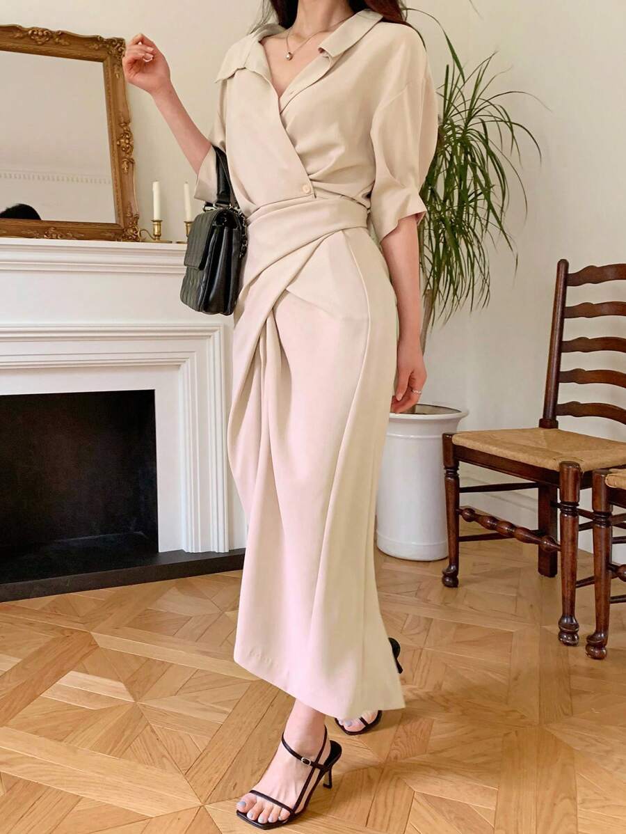 Rochie maxi SHEIN, bej