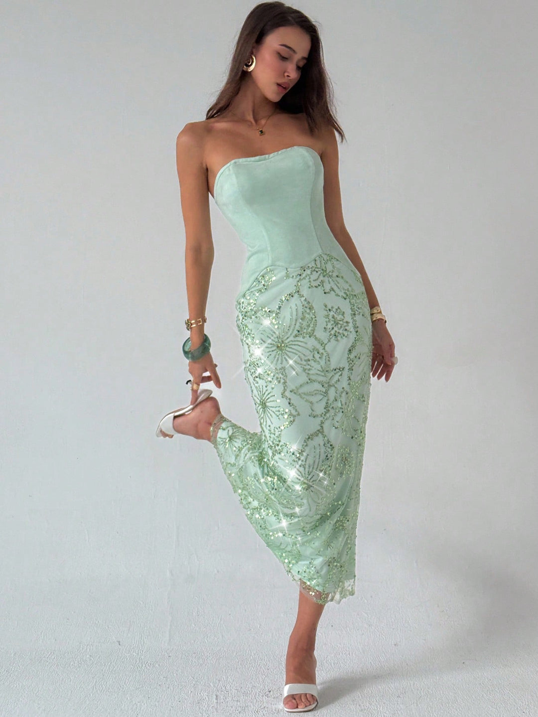 Rochie maxi SHEIN, verde