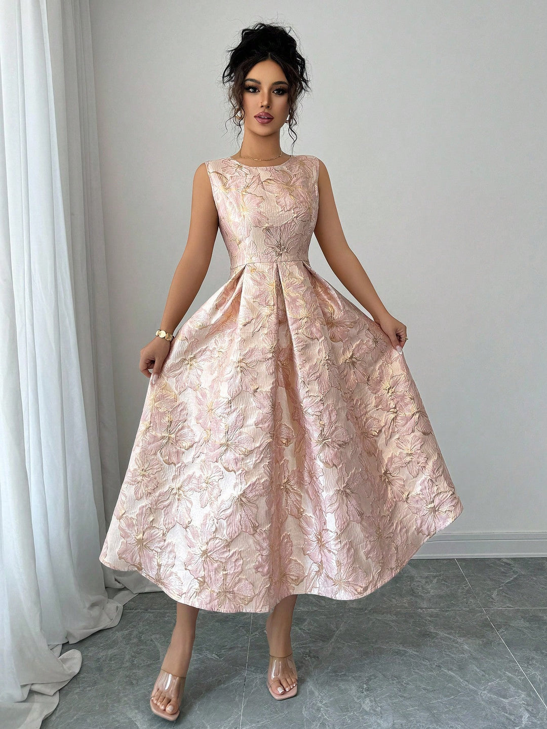 Rochie midi SHEIN, roz