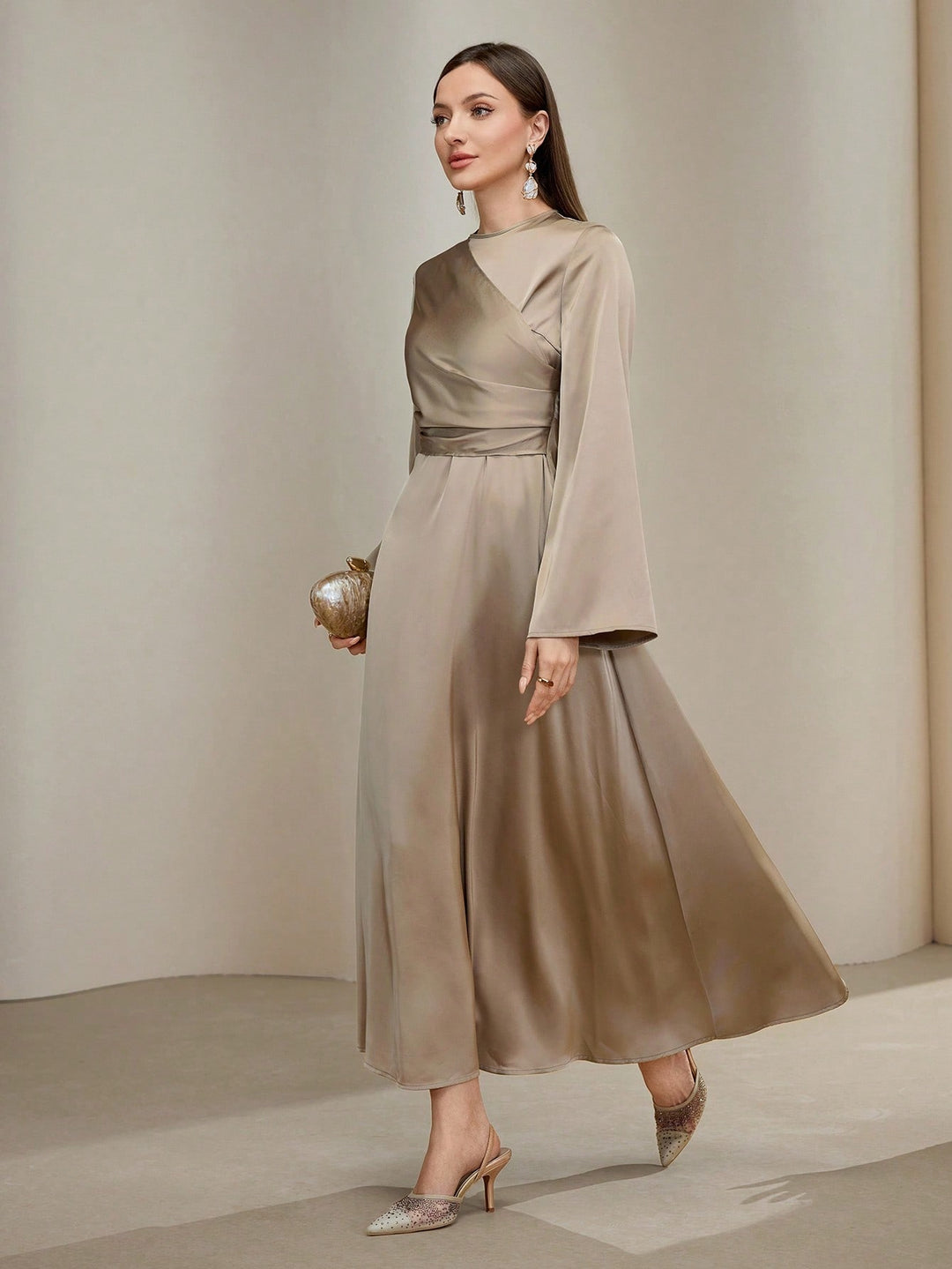 Rochie maxi SHEIN, kaki
