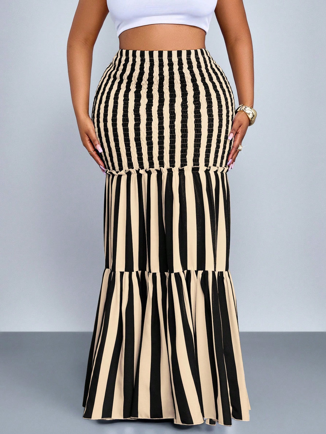 Shein Curve+ maxi szoknya, színes