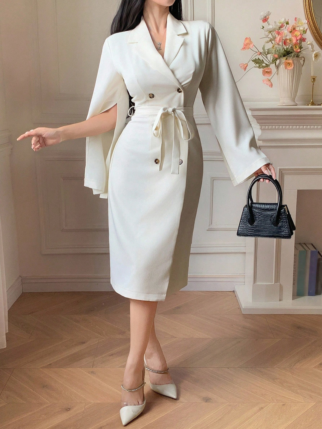 Rochie midi SHEIN, bej