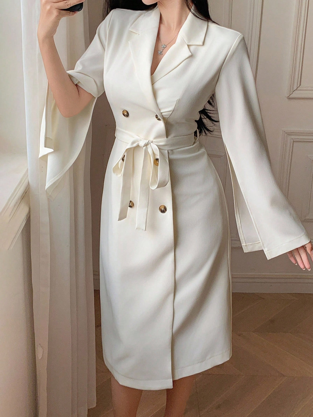 Rochie midi SHEIN, bej