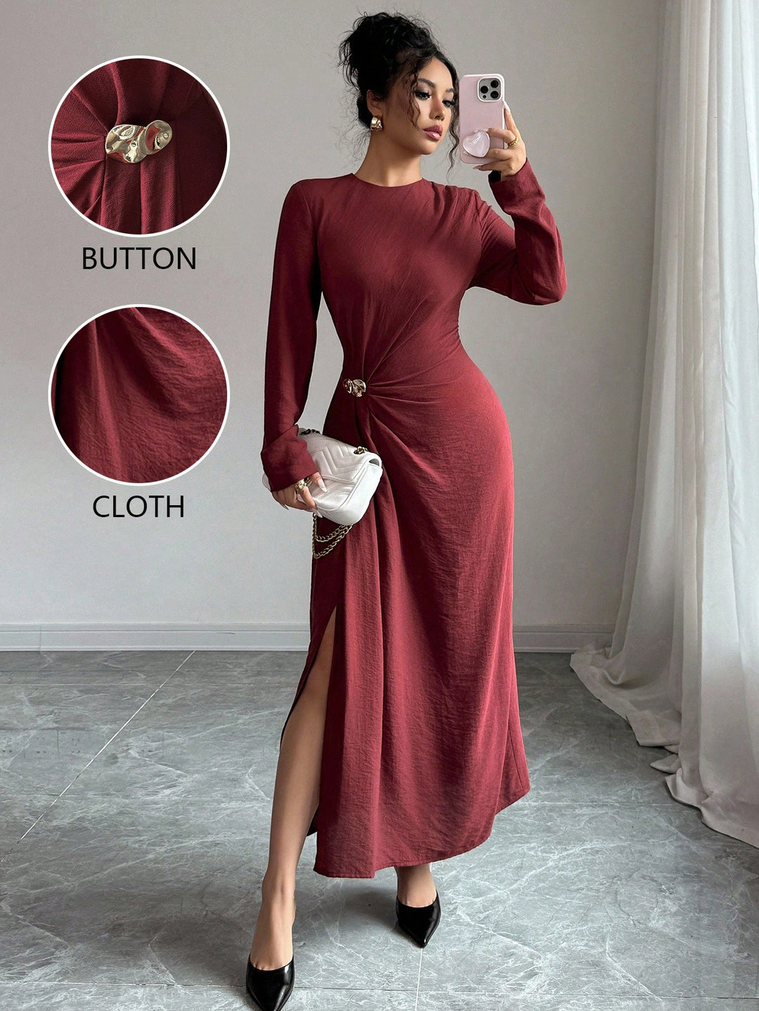 Rochie maxi SHEIN, vișiniu