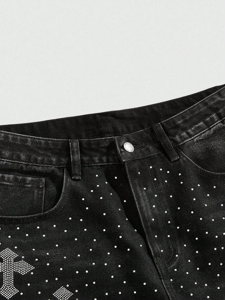 Pantaloni scurți de blugi SHEIN, negru