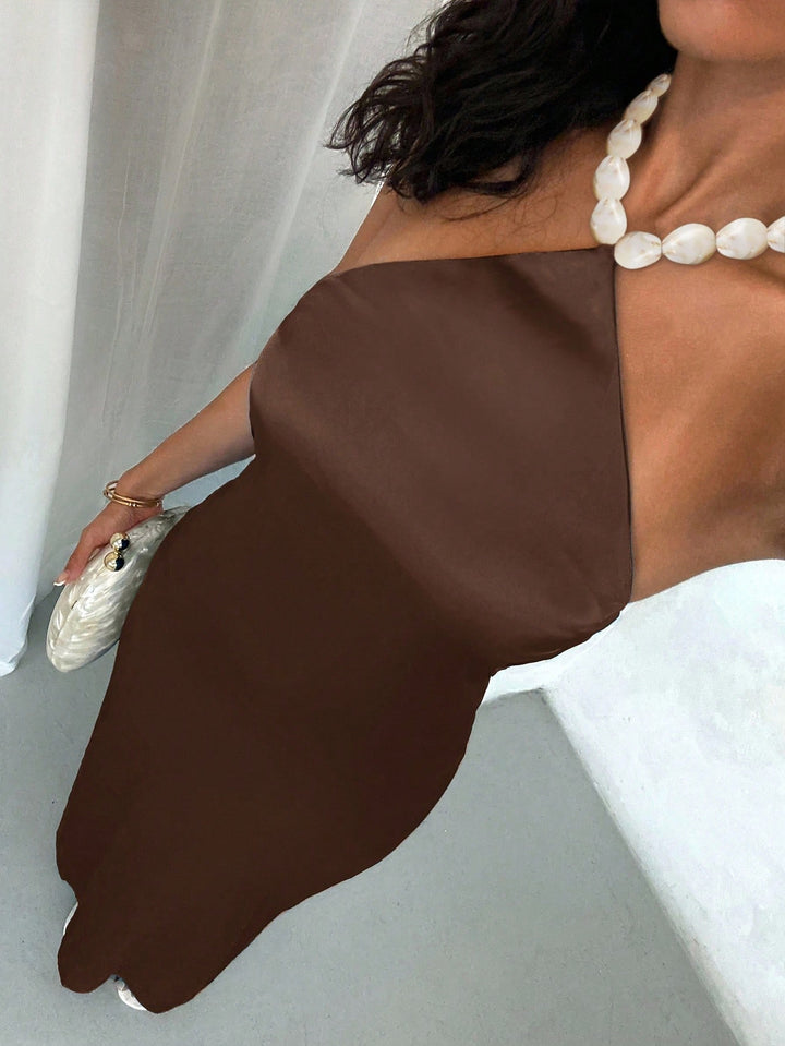 Rochie maxi SHEIN, maro