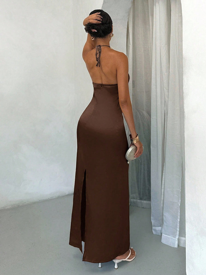Rochie maxi SHEIN, maro