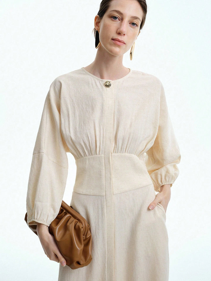 Rochie maxi SHEIN, crem