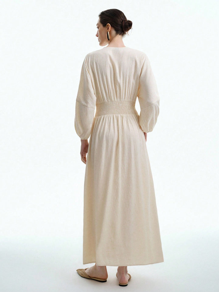 Rochie maxi SHEIN, crem